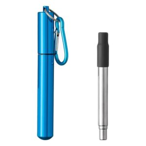 Pai Metalic Extensibil Reutilizabil in Husa Bleu cu Clips