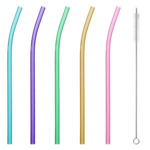 Paie din Plastic Reutilizabile Diferite Culori 7,4x230mm si Perie - 10buc