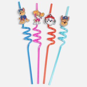 Paie Fancy din Plastic Reutilizabile Rasucite Paw Patrol Ø6x270mm - 4buc