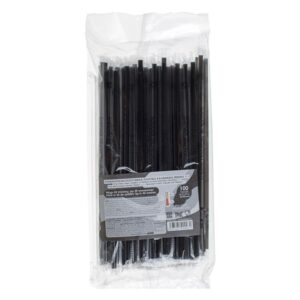 Paie Freddo Reutilizabile Drepte din Plastic Negre Ambalate Individual 4x180mm - 100buc