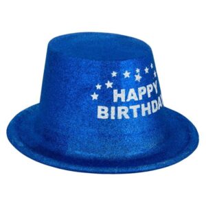 Palarie de Petrecere Albastra cu Glitter "Happy Birthday"