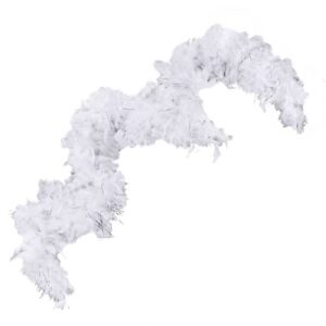 Pene Deghizare de Halloween Boa Albe Argintii Tinsel 180cm