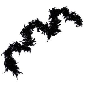 Pene Deghizare de Halloween Boa Negre Argintii Tinsel 170cm