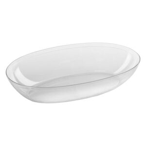 Platou Servire Oval din Plastic Transparent 26x16x5.5cm