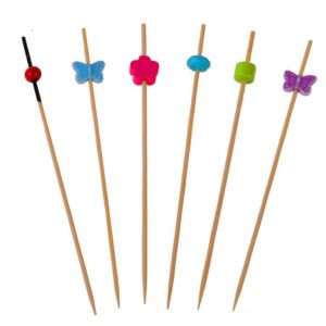 Scobitori din Bambus de Petrecere cu Modele 12cm - 30 buc