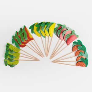 Scobitori din Bambus Decorate cu Fructe 11cm - 20 buc