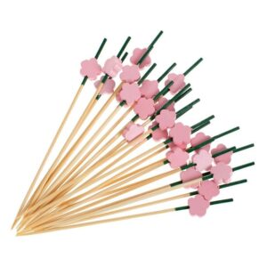 Scobitori din Bambus Flori 12cm - 24buc