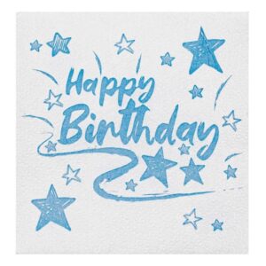 Servetele de Masa cu 1 Strat Happy Birthday Stele 33x33cm - 40buc