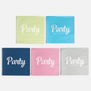 Servetele de Masa cu 2 Straturi 5 Culori "Party" 33x33cm - 50buc