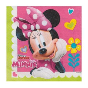 Servetele de Masa de Petrecere cu 2 Straturi Fucsia Verde Deschis Minnie Mouse 33x33cm - 16buc
