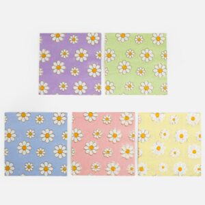 Servetele de Masa Party cu 2 Straturi Colorate cu Margarete 33x33cm - 25buc