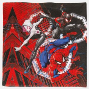Servetele de Masa pentru Petrecere cu 2 Straturi Rosii Spiderman 33x33cm - 16buc
