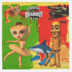 Servetele de Petrecere 2 Straturi Brainrot 33x33cm - 12buc