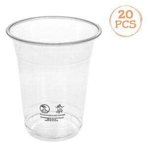 Set 20 de Pahare din Plastic Transparent 400ml