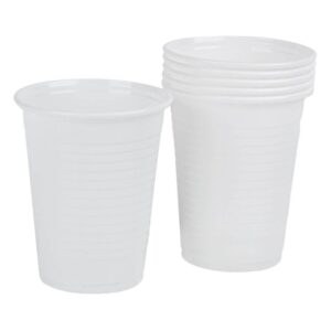 Set 25 de Pahare Albe din Plastic 200ml