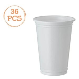 Set 36 de Pahare Albe din Plastic 350ml
