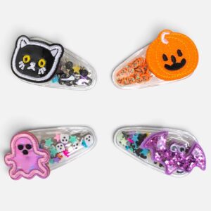 Set 4 Clame de Par cu Modele de Halloween & Confetti 6cm