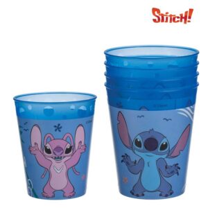 Set 4 Parare Reutilizabile din Plastic Bleu Stitch 250ml