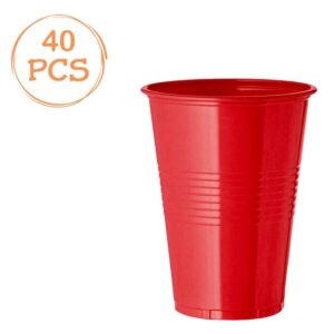 Set 40 de Pahare din Plastic Rosu 200ml