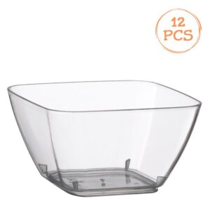Set Boluri din Plastic Transparente Reutilizabile Patrate 70ml - 12buc