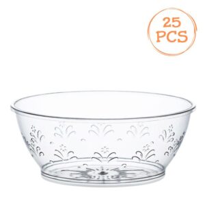 Set Boluri Reutilizabile din Plastic Transparent cu Model Flori 180ml - 25buc