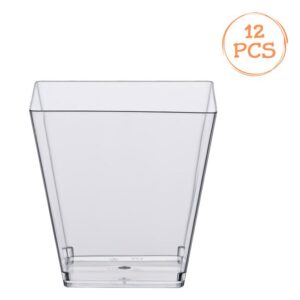 Set Boluri Reutilizabile Patrate din Plastic Transparent 240ml - 12buc