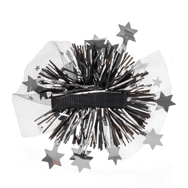 Set Clame Par Negre cu Dovleac Fantoma Tul Glitter Tinsel Stele 10cm - 2buc