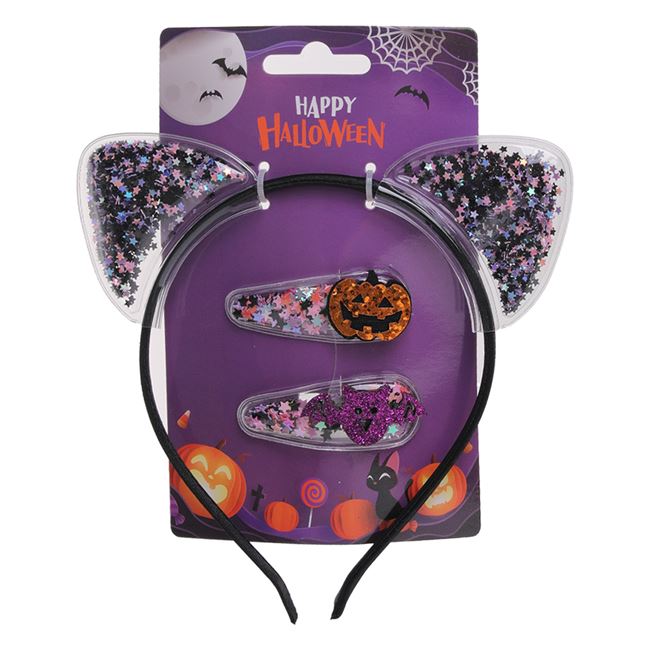 Set Coronita & Clama Par Dovleac Liliac de Halloween - 3 piese