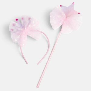 SET CORONITA ROZ TUL DIADEMA-BAGHET