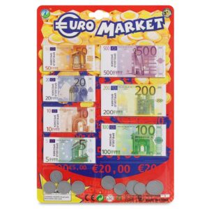 Set de Joaca cu Bancnote si Monezi de Euro - 71 de piese