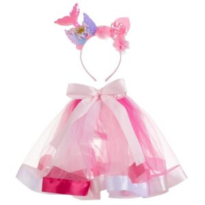 Set Deghizare cu Fusta Roz & Coronita Mermaid Unicorn