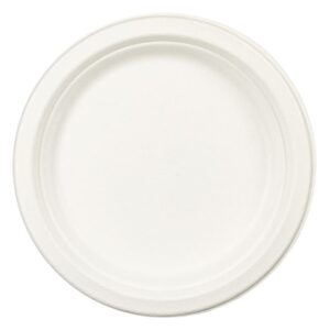 Set Farfurii Albe ECO din Trestie de Zahar 23cm - 10buc