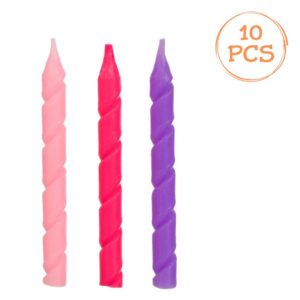Set Lumanari Aniversare Spiralate Roz Fucsia Mov 8cm - 10buc