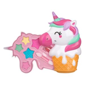 Set Machiaj Cupcake Unicorn cu Fard de Ochi & Ruj de Buze pentru Copii 9x2x14cm