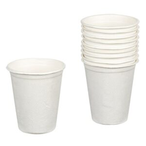 Set Pahare Albe ECO din Trestie de Zahar 260ml - 10buc