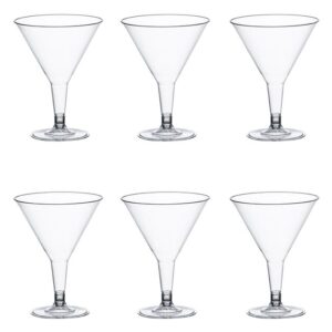 Set Pahare Reutilizabile din Plastic Transparent pentru Martini 215ml - 6buc