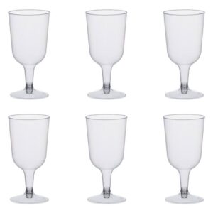 Set Pahare Reutilizabile din Plastic Transparent pentru Vin 180ml - 6buc