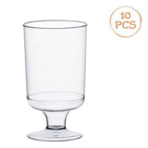 Set Pahare Reutilizabile Transparente din Plastic pentru Vin 100ml - 10buc