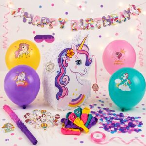 Set Party cu Piniata Unicorn - 52 Accesorii