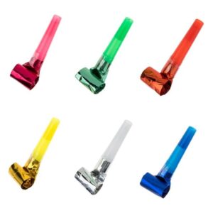 Suflatori de Petrecere Diferite Culori Metalizate 6cm - 6 buc