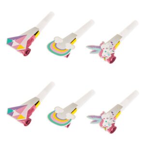 Suflatori de Petrecere Unicorn Curcubeu - 6buc