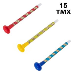 Trompete de Petrecere cu Dungi Colorate - 15buc