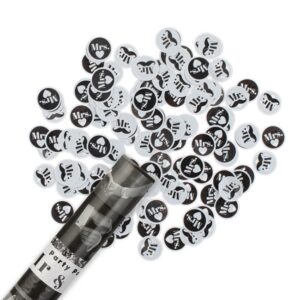 Tun Party Popper cu Confeti Alb Negru Mr & Mrs 38cm